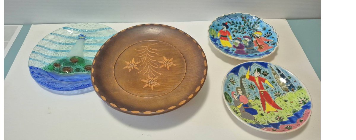 Decorative Plate Lot: Turkey & Swiss, Glass Art