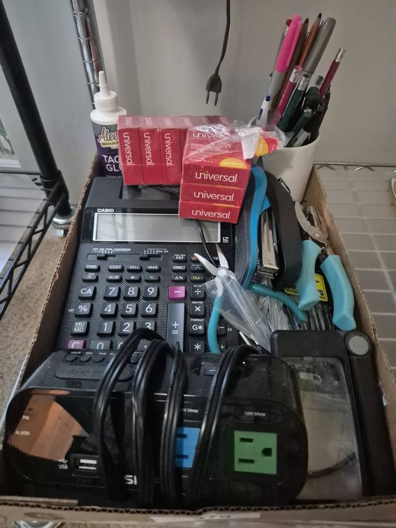 Office Supplies With Calculator & Tape