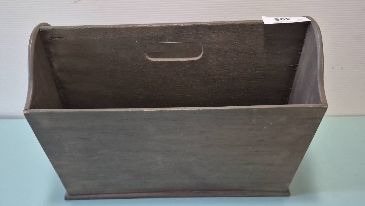 Gray Wood Magazine or File Organizer Holder