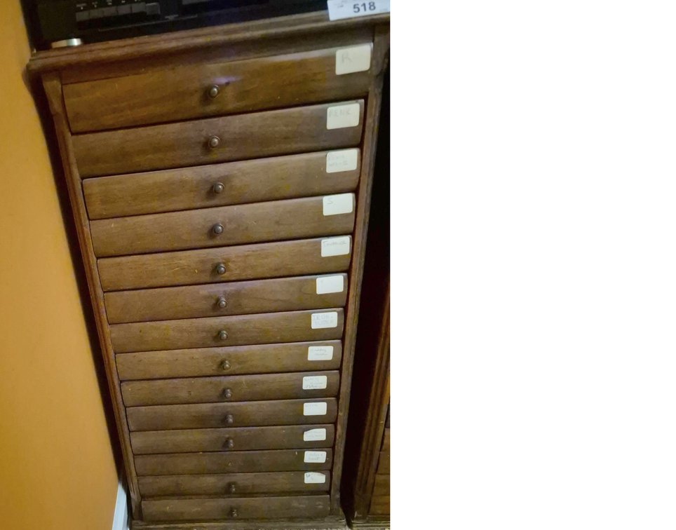 Wood Multi-Drawer Record Cabinet