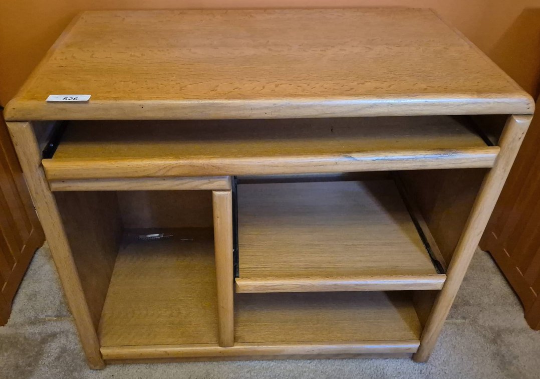 Wooden Computer Desk With Slide-Out Shelf