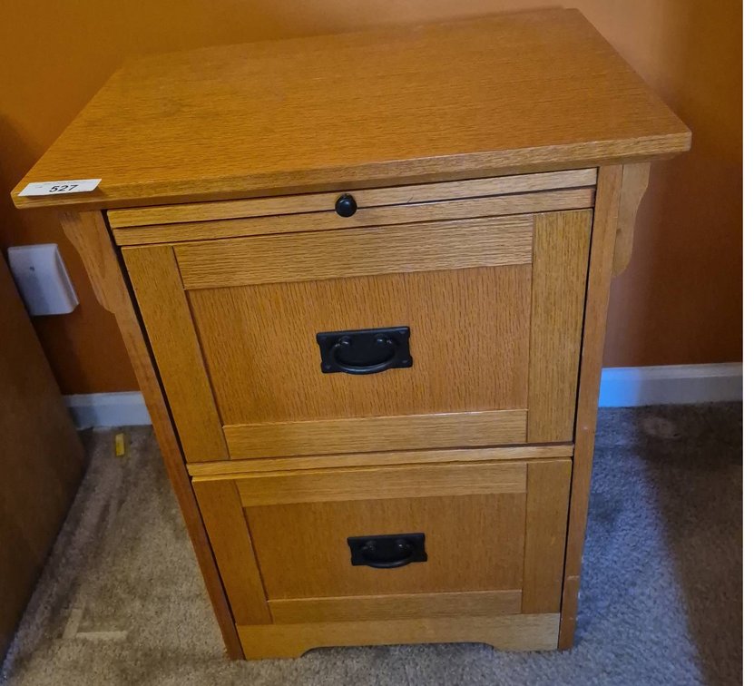 Wooden Two-Drawer File Cabinet With Lock