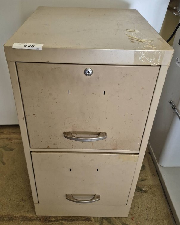 Two-Drawer Metal Filing Cabinet Beige