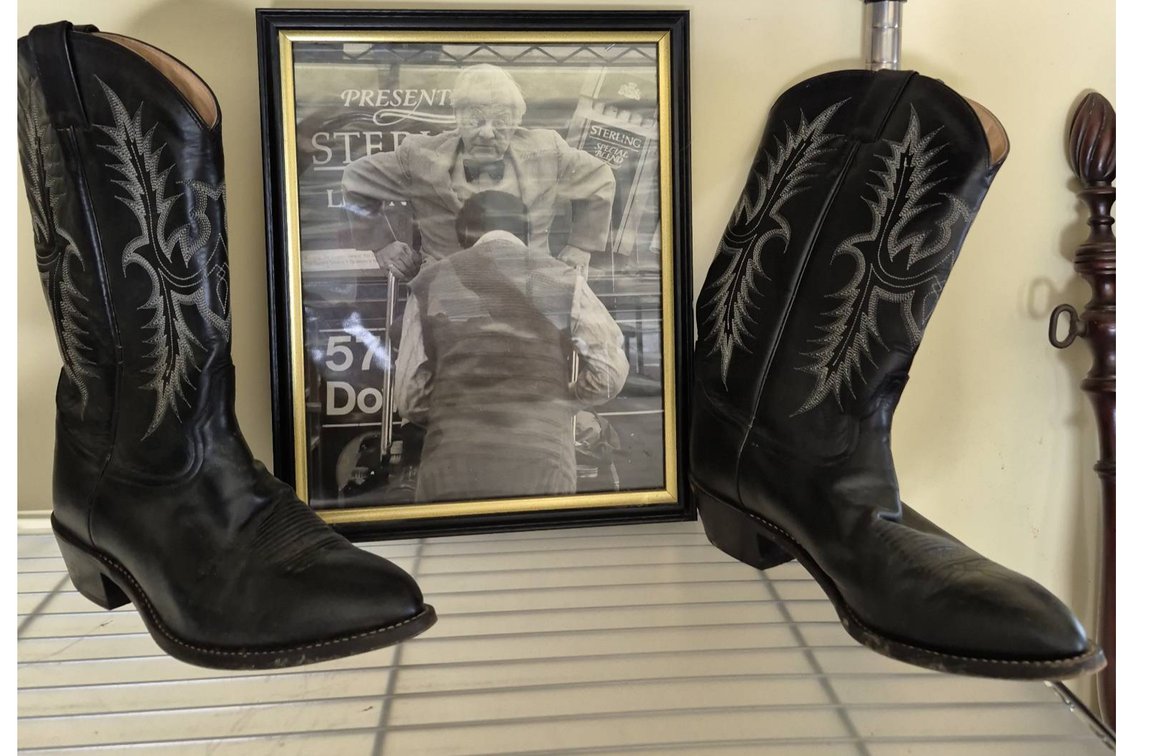 Tony Lama Black Western Boots Size 11.5