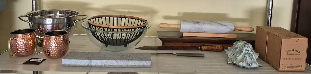 Kitchen Lot: Contessa Colander, Rolling Pin, Mugs