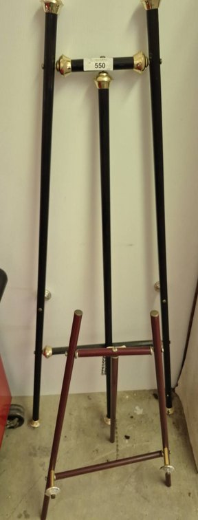Pair Metal Display Easels, 52" and 36" Heights