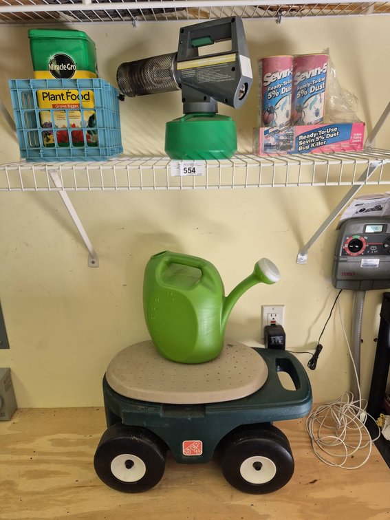 Garden Tools Lot With Bug Killer And Cart