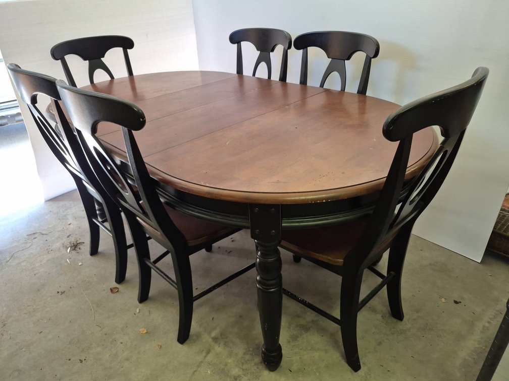 Wood Dining Table With 6 Matching Chairs