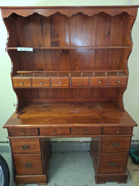 Wood Desk Hutch with Drawers 48x20x69 Inches