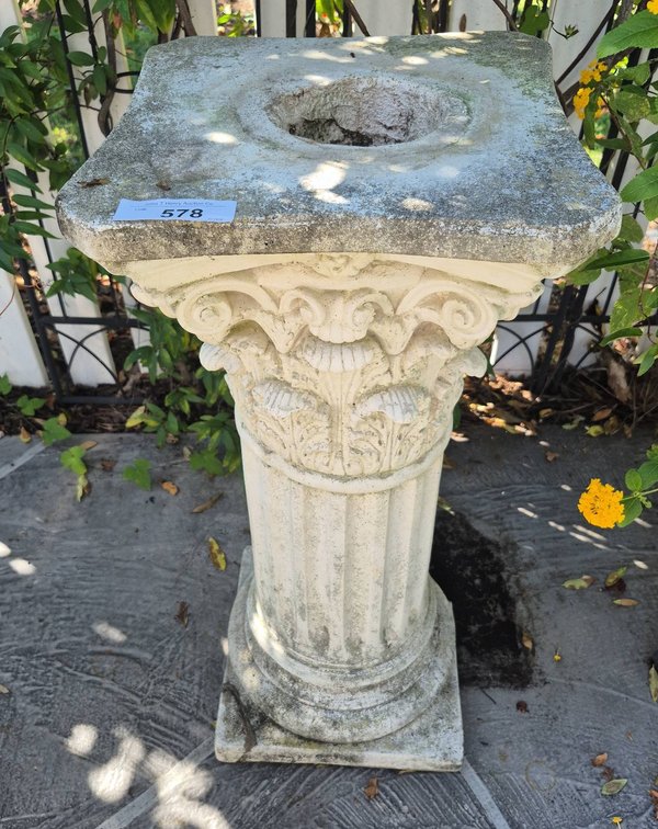 Ornate Concrete Garden Pedestal Column