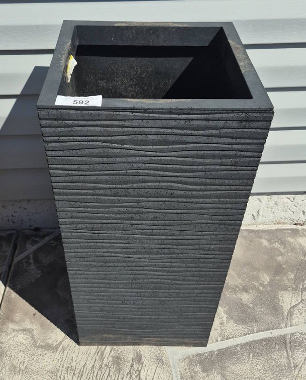 Tall Black Square Outdoor Planter