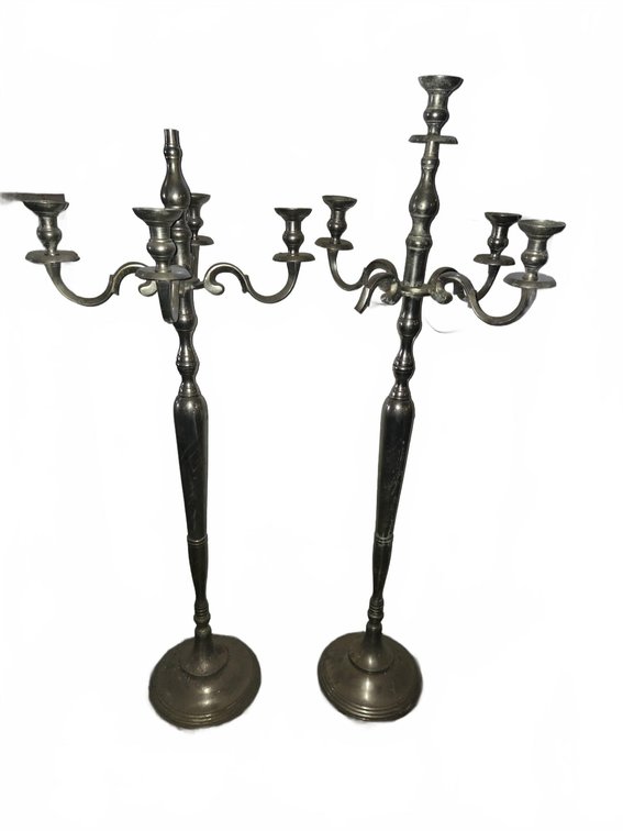 10-Pair 60" Tall Metal Floor Candelabras, Missing Parts - Little Spider Creations Pickup