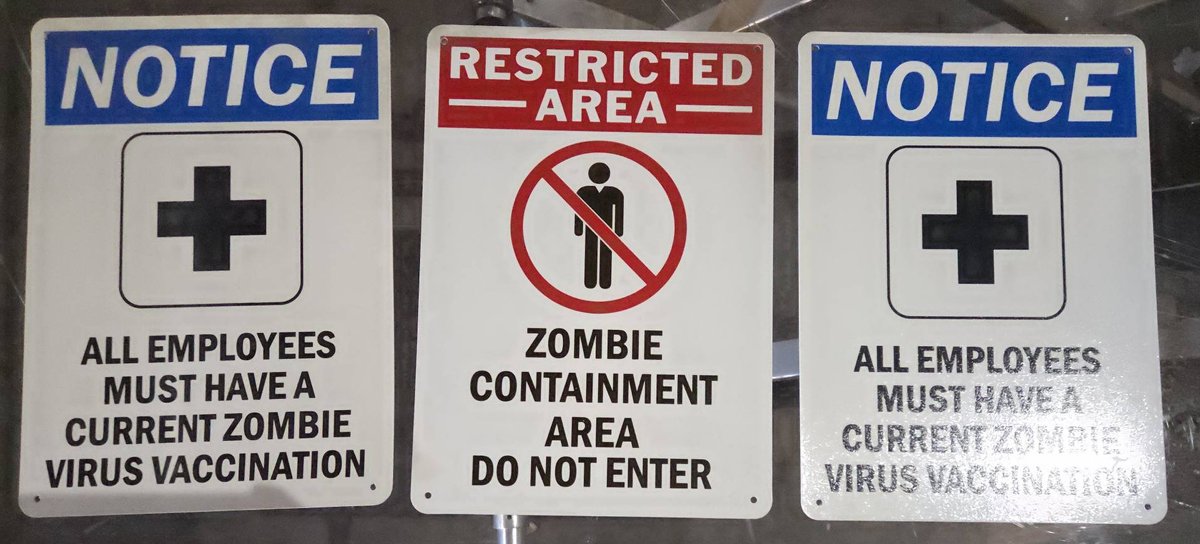 19-3 Zombie Virus Signs, 10x14 Inch - Little Spider Creations Pickup