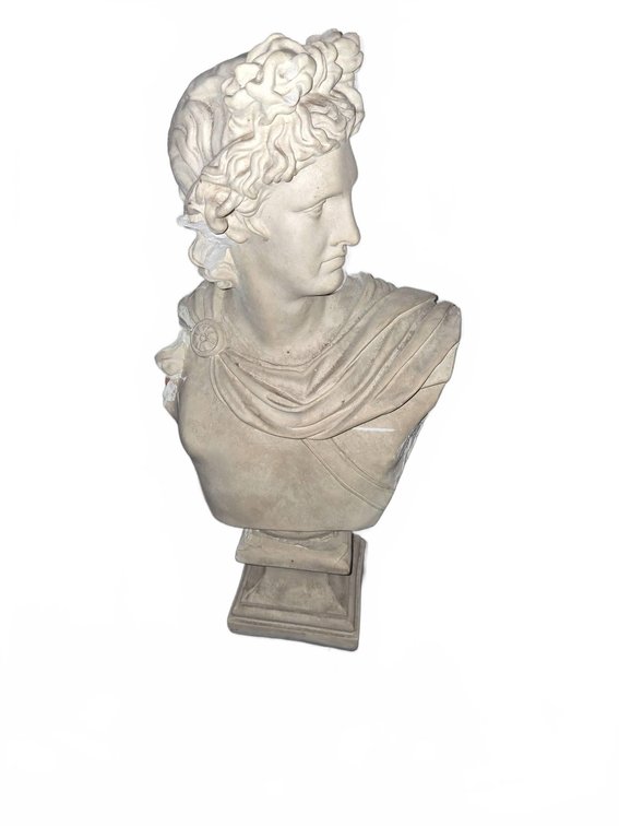 35-24" Plaster Classical Style Bust Sculpture - Little Spider Creations Pickup