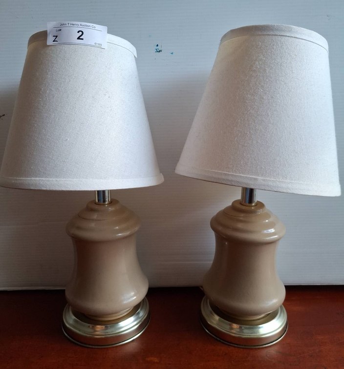 2 - 16" Ceramic Table Lamps With Shades
