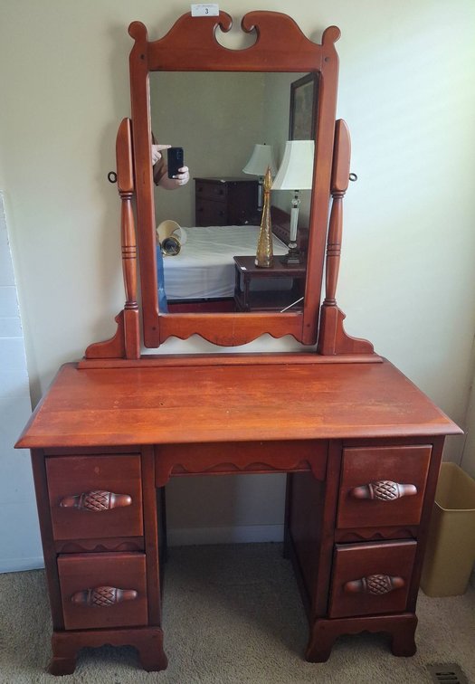 3 - Wood Vanity with Mirror, 40x19x65 Inches