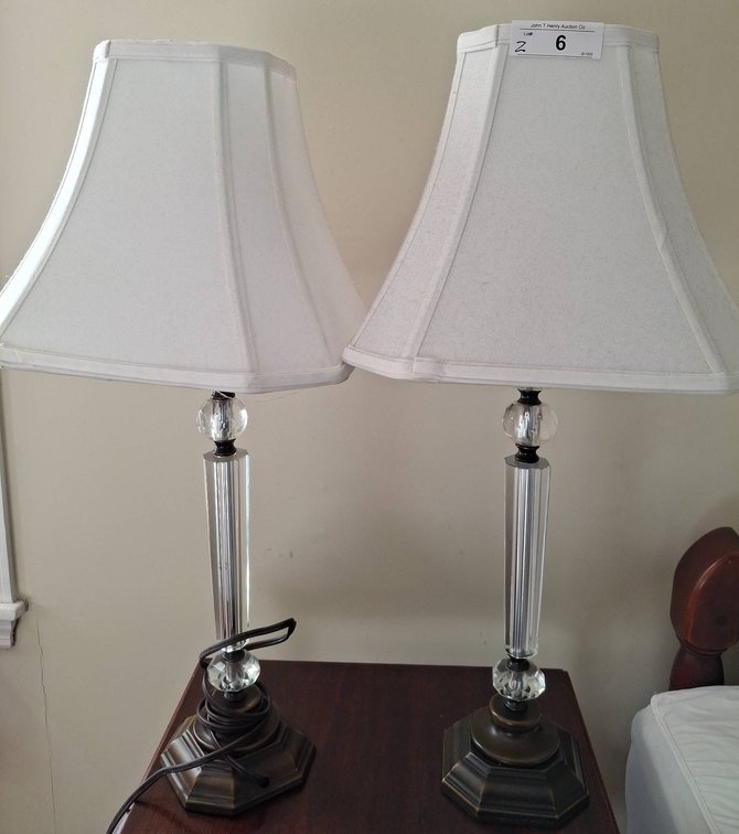 6 - 27" Crystal and Metal Table Lamps