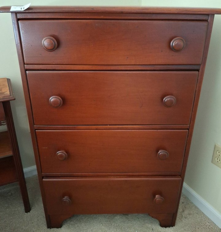 11 - Four-Drawer Wood Chest 30"×18"×42"