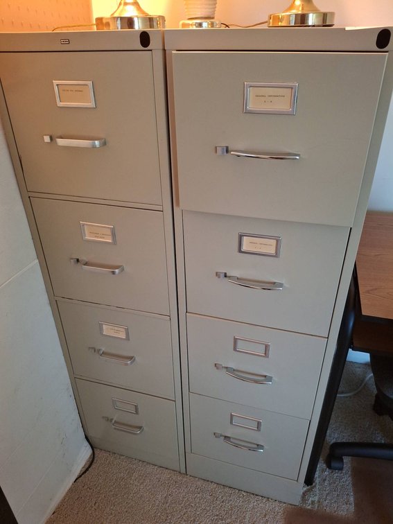 67 - Metal Filing Cabinets 4-Drawer 15x27x52" Each