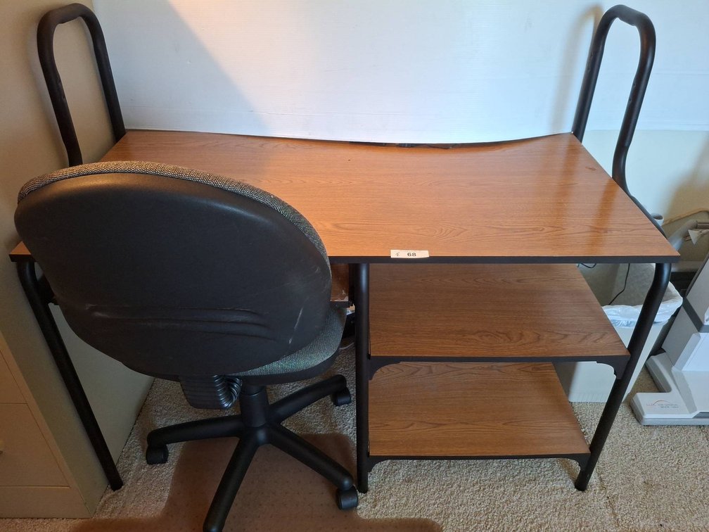 68 - Desk with Adjustable Chair, 48"x23"x43"