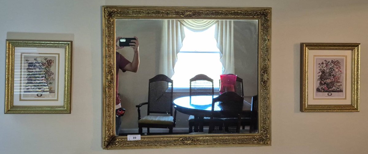 89 - Ornate Gold Frame Wall Mirror 35x28