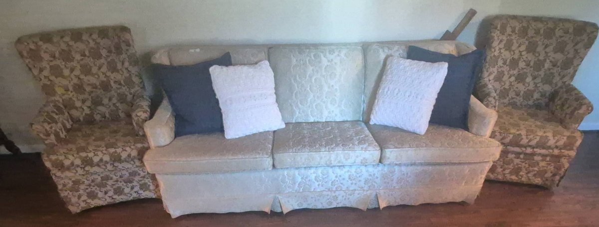 90 - Crestwood Sofa and Pair of Armchairs Set
