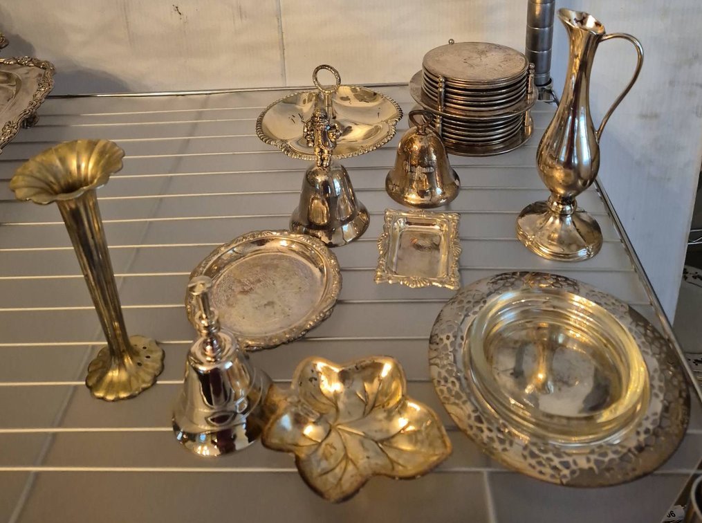 116 - Silver-Plated Tableware and Bells Lot