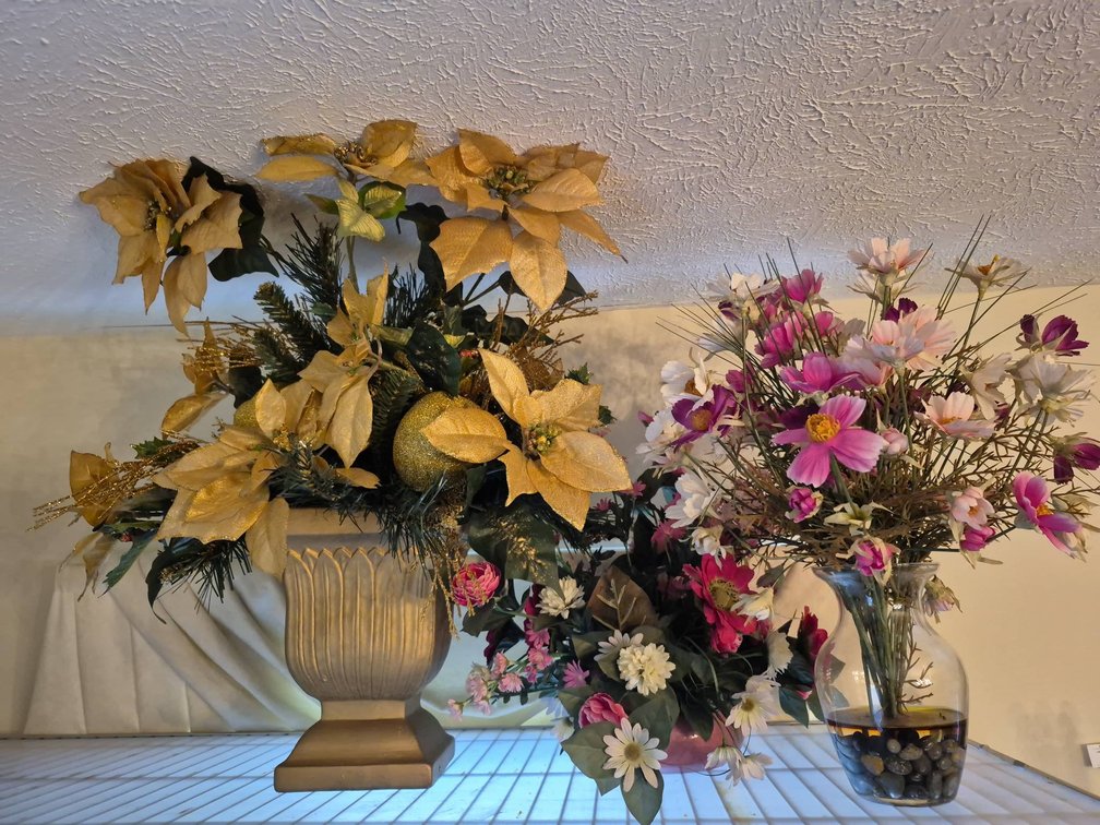 122 - Three Artificial Flower Arrangements