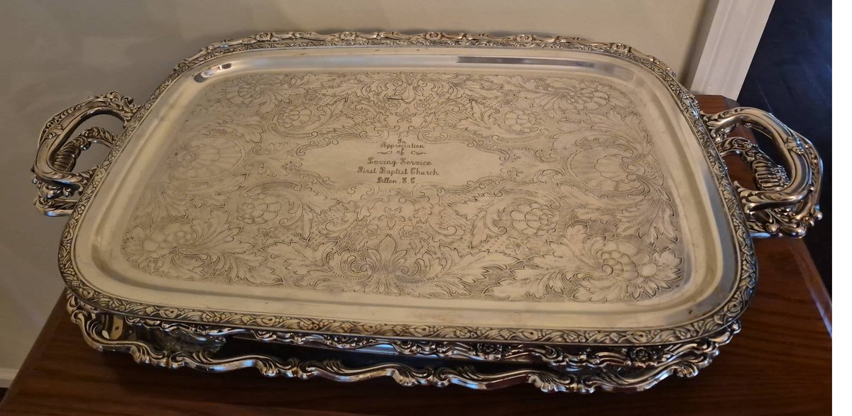 142 - Ornate Engraved Silver-Plated Trays