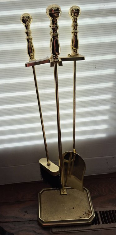 152 - Brass Fireplace Tool Set With Stand