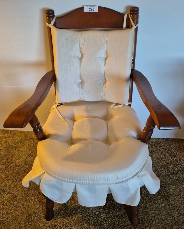 226 - Wood Chair With Cushions