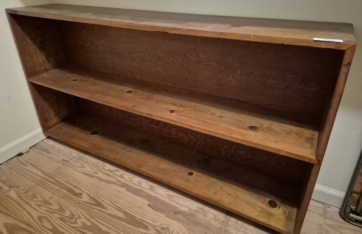 233 - Wooden Bookshelf 60x12x32 Inch Two-Shelf Unit