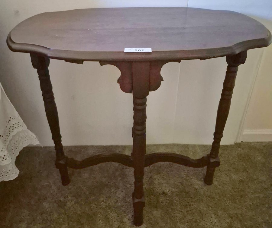 262 - Wooden Console Table with Shaped Top, 30x18x30