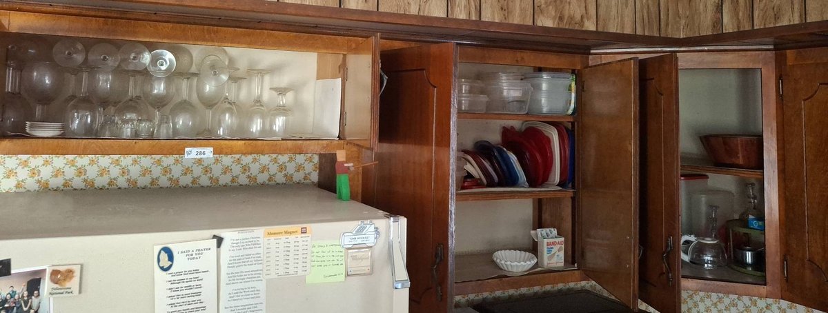 286 - Glassware, Dishes, Storage in All Top Cabinets
