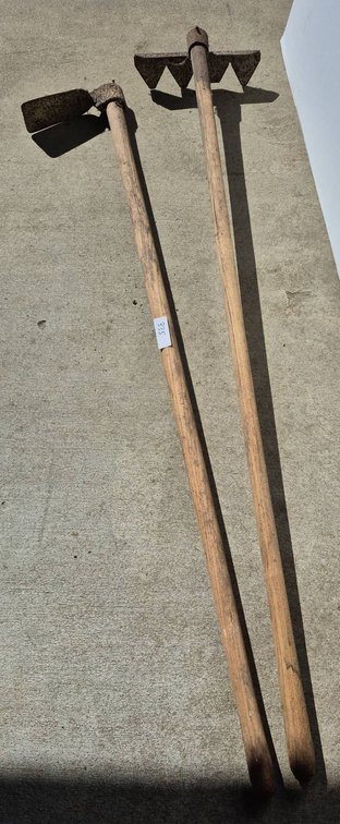 335 - 2 Long Handle Garden Hoes