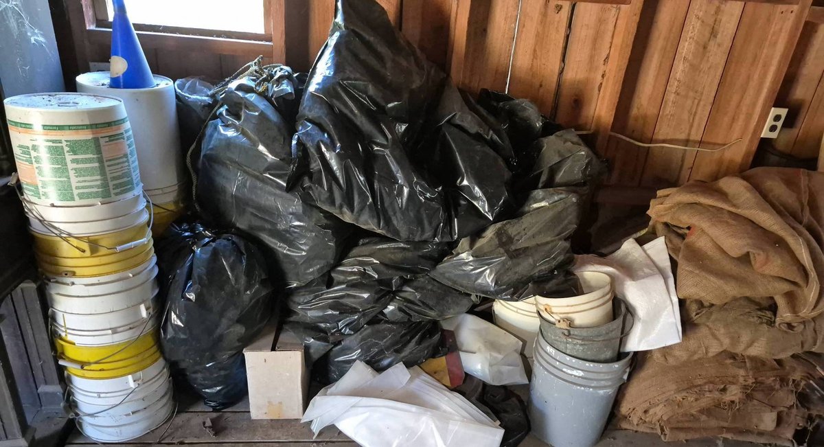 342 - Buckets Bags Tarps And Traffic Cone Lot