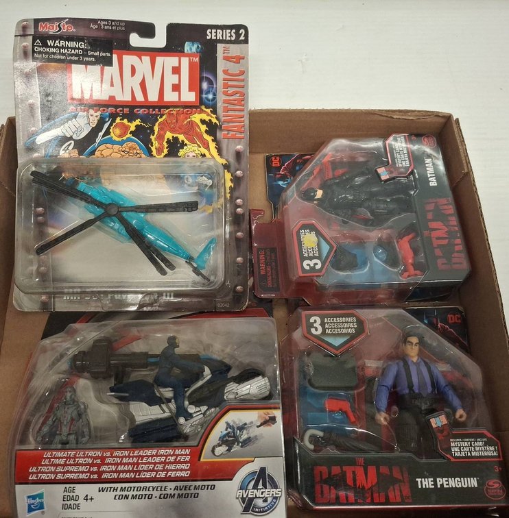 Marvel & DC Figures, 4-Pack, Sealed