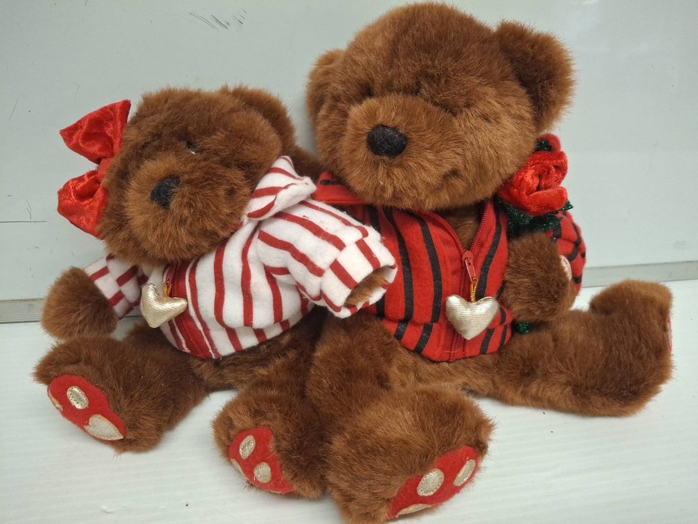 Pair Kids of America Plush Bears with Outfits