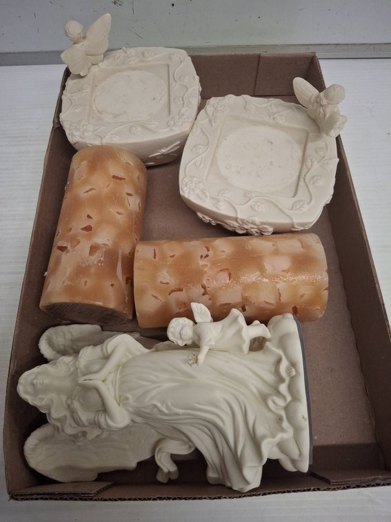 PartyLite Candle Holders, Angel Figurine, Candles