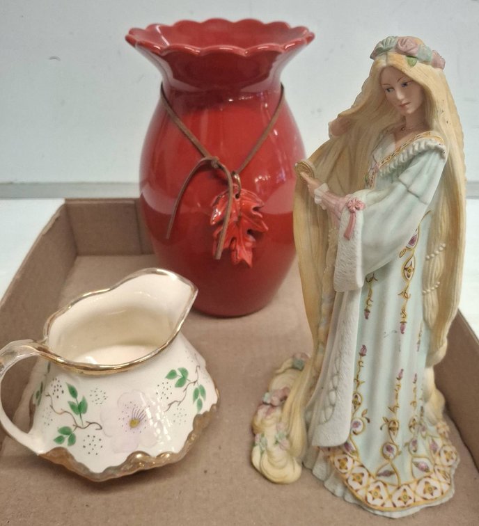 Lenox Rapunzel Figure, FTD Vase & Creamer