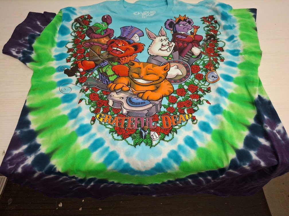 Liquid Blue Grateful Dead Tie Dye T-Shirt 2XL