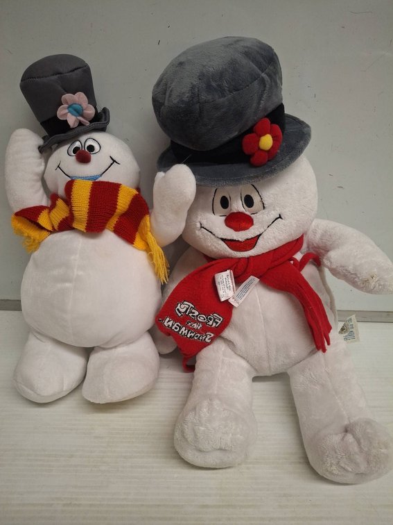Pair Snowman Plush Build-A-Bear & Hallmark