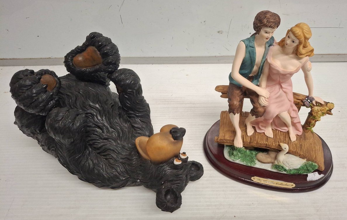 Bear Wine Bottle Holder and Minelli Figurine