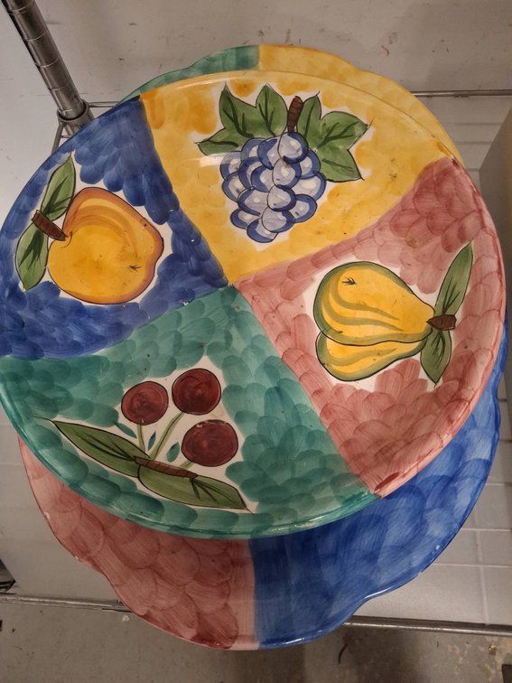 2 Hand Painted Ceramic Fruit Bowls