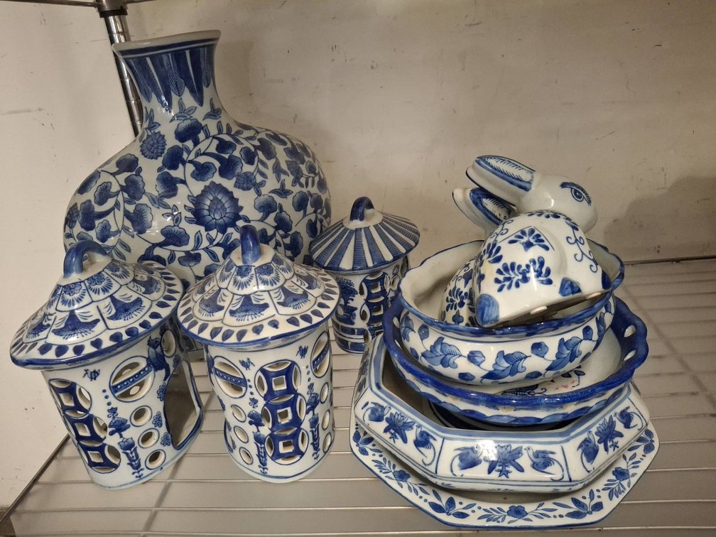Blue And White Porcelain Decor Lot
