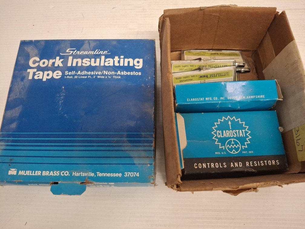 Clarostat Controls, Littelfuse Set, Cork Tape