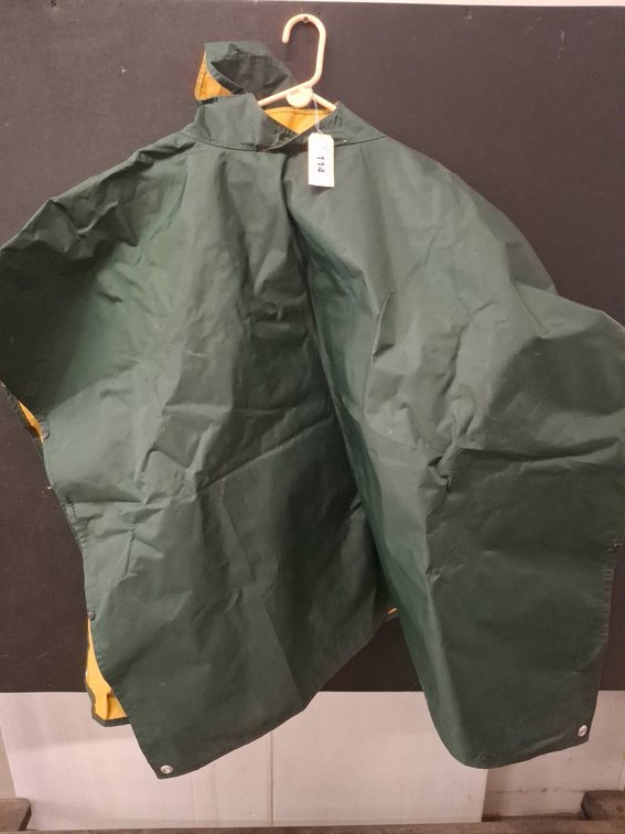 Green Waterproof Hooded Rain Poncho