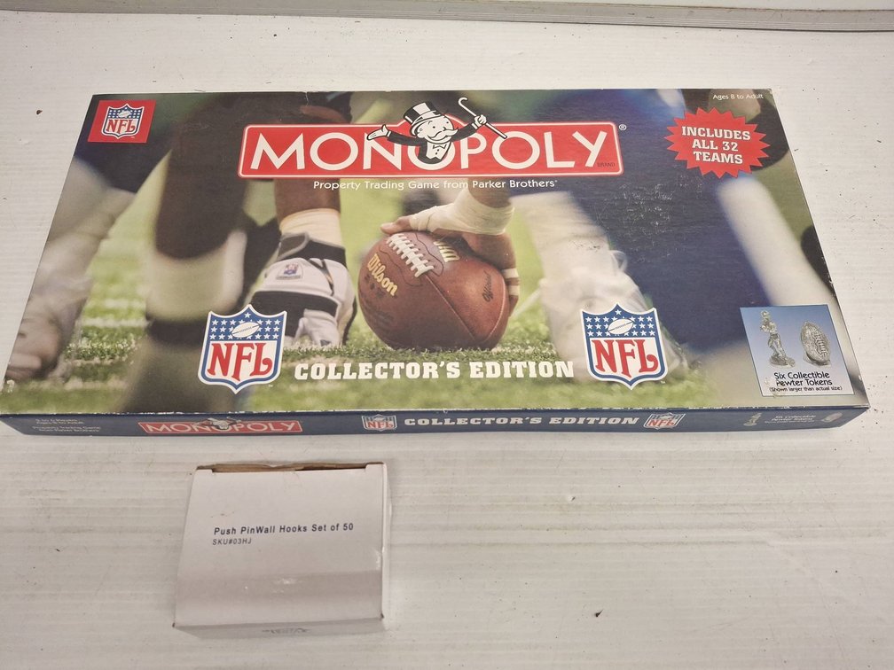NFL Monopoly Collector's Edition & Push Pin Hooks