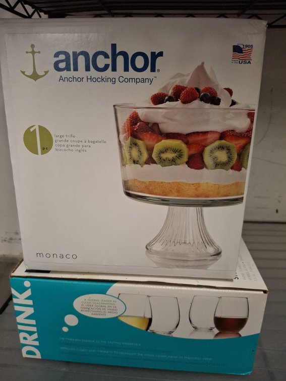 Anchor Monaco Trifle Bowl and Drink Wine Tumblers