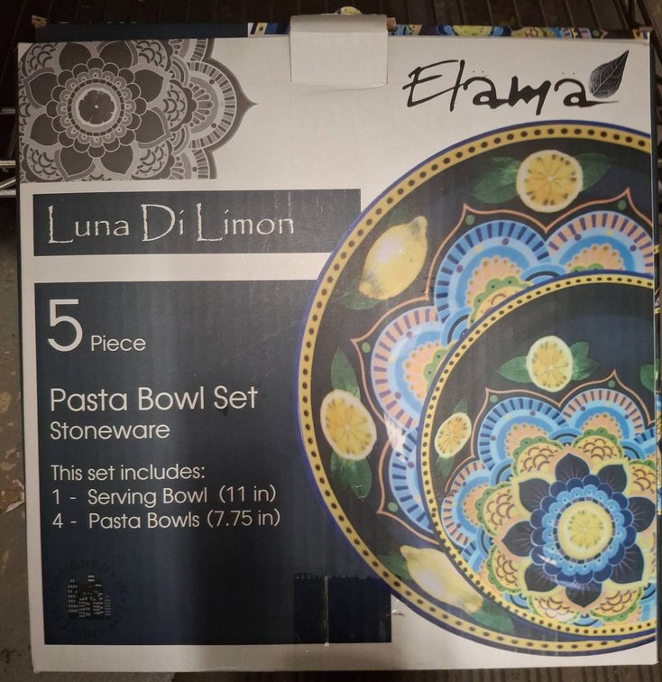 Elama Luna Di Limon Pasta Bowl Set, 5 Piece